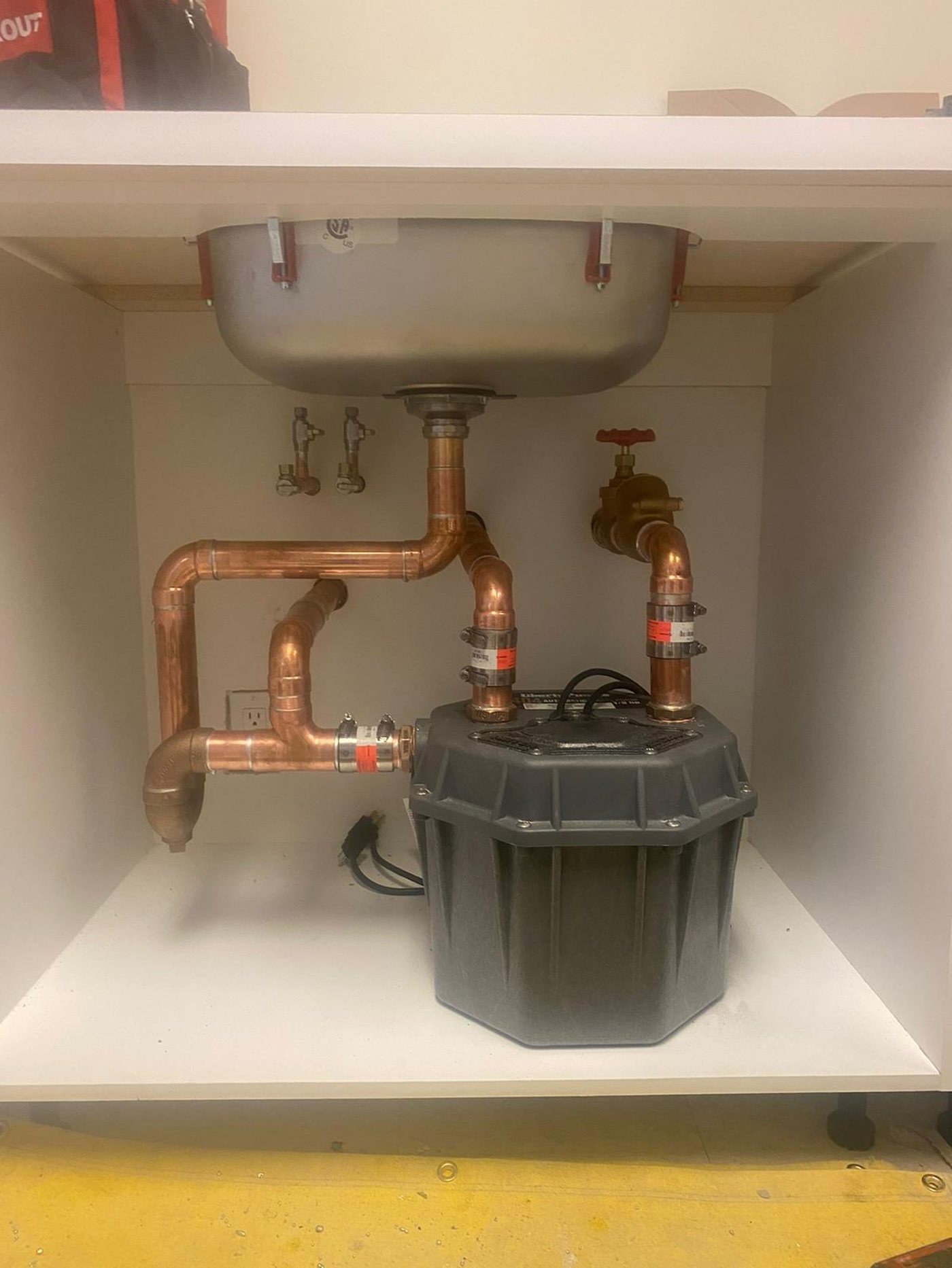 Under-sink pump & re-pipe