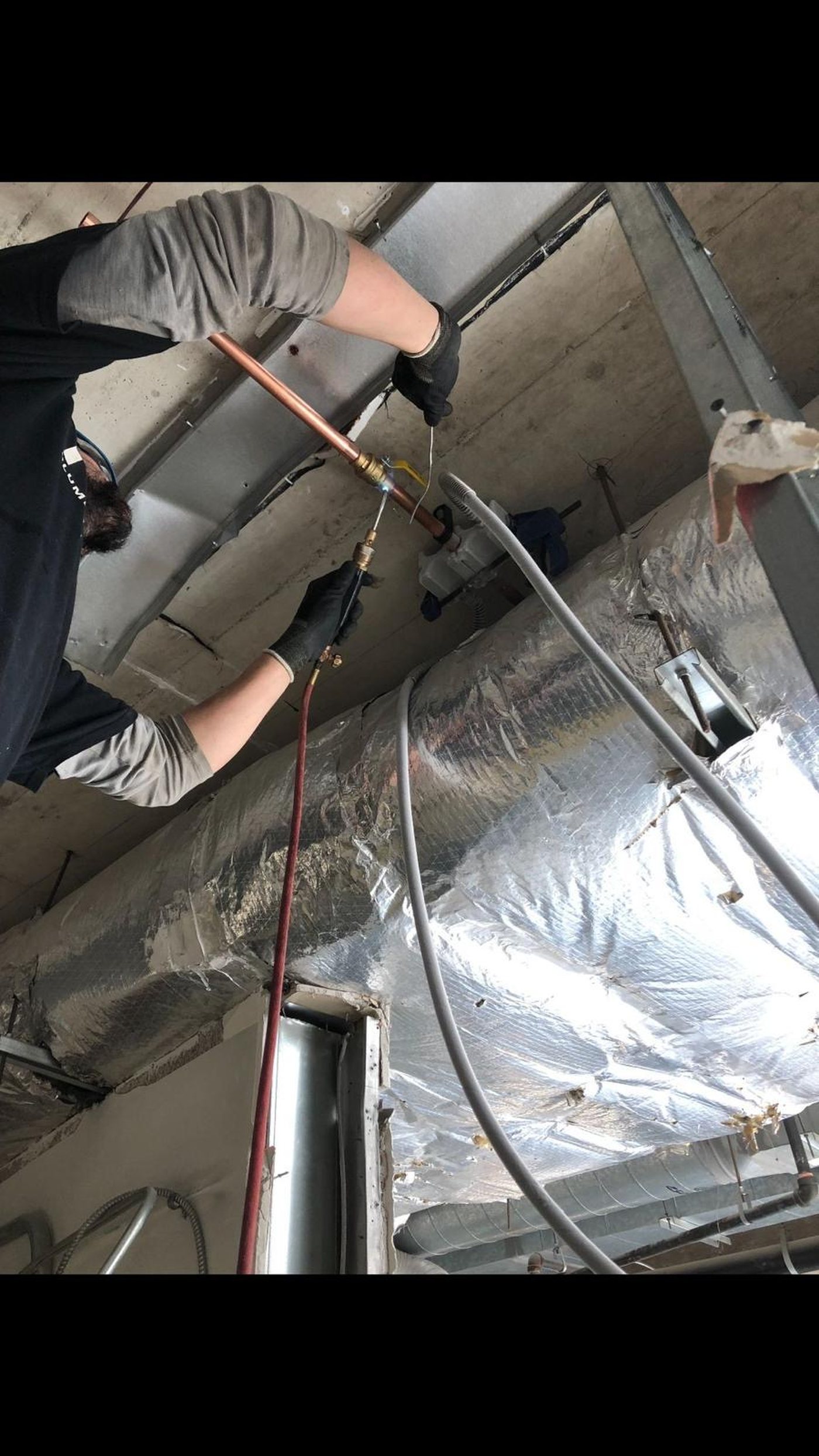 Copper brazing on site