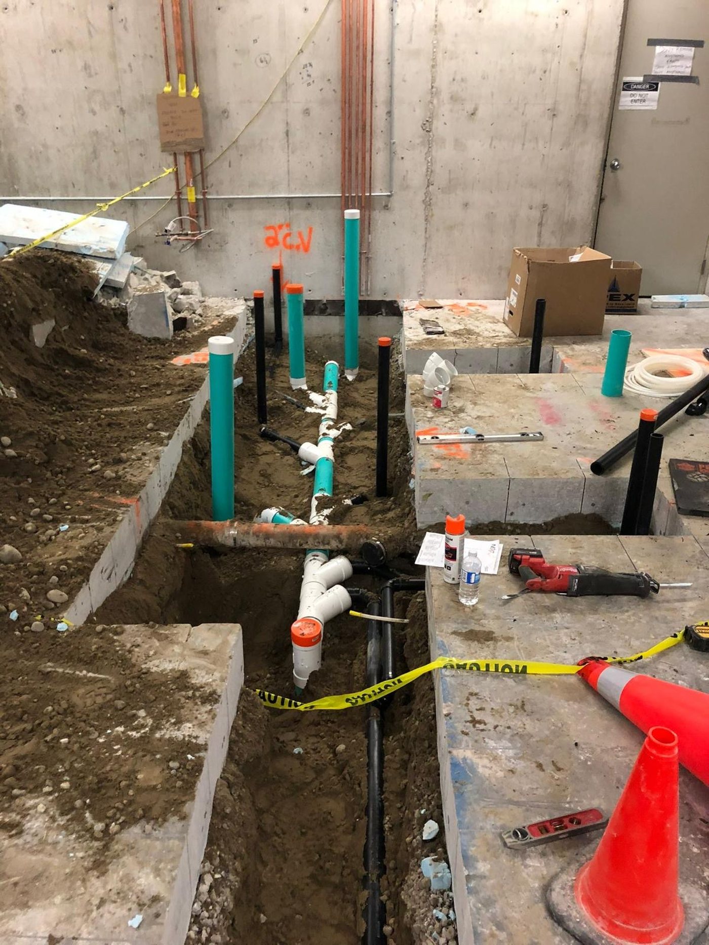Underground drain rough-in